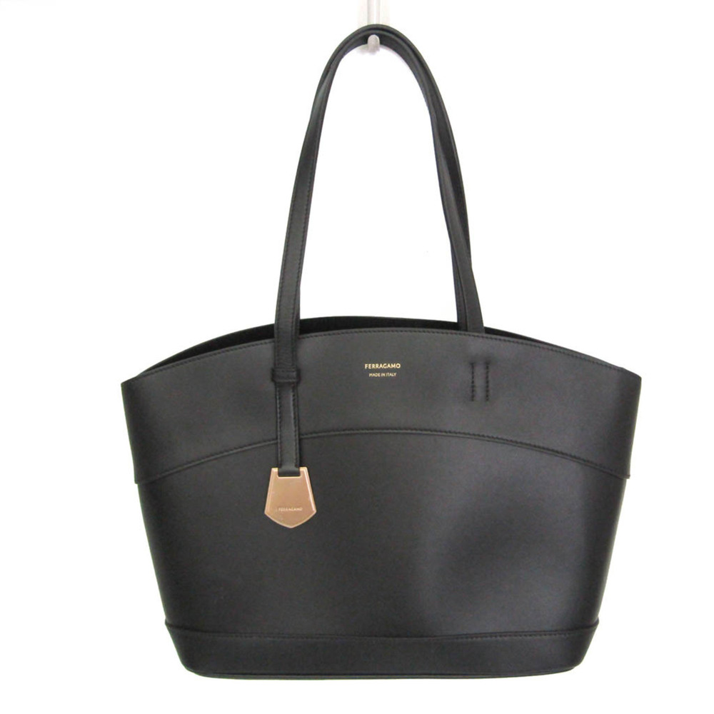 Salvatore Ferragamo Charming Tote AU-21 6797 Women's Leather Tote Bag Black